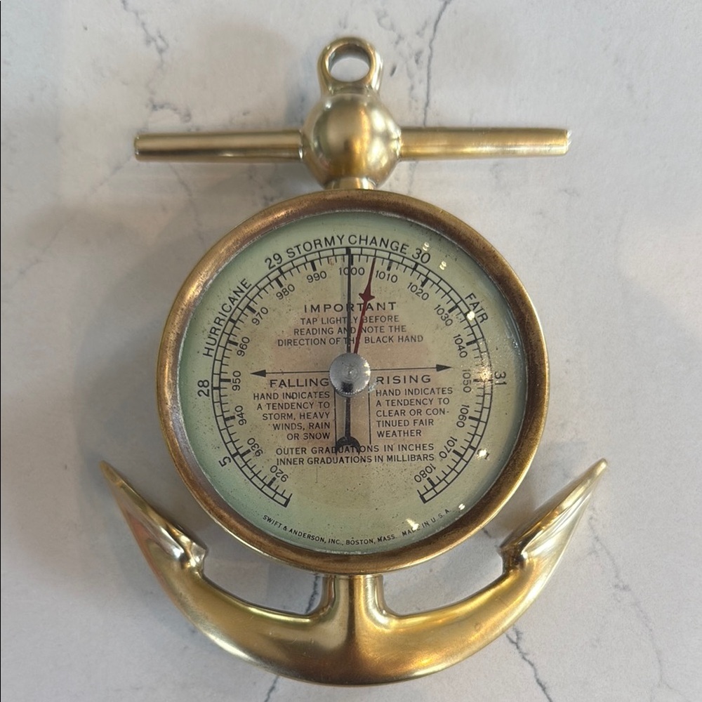 Nautical Gold Barometer Wall Decor